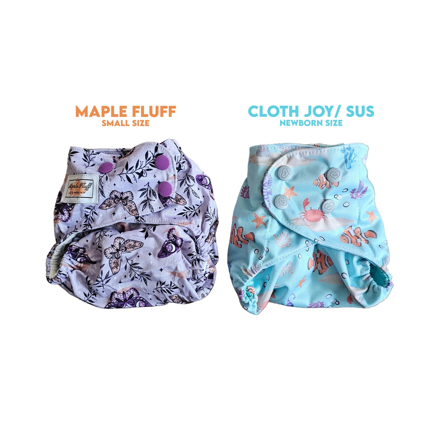 ✨ Maple Fluff Pocket – Small Size (Comparable to Cloth Joy Newborn Extended size) ✨ - Flower Garden