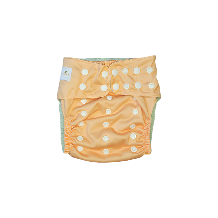 Naturalets™ pocket diaper with Trifold - Tangerine