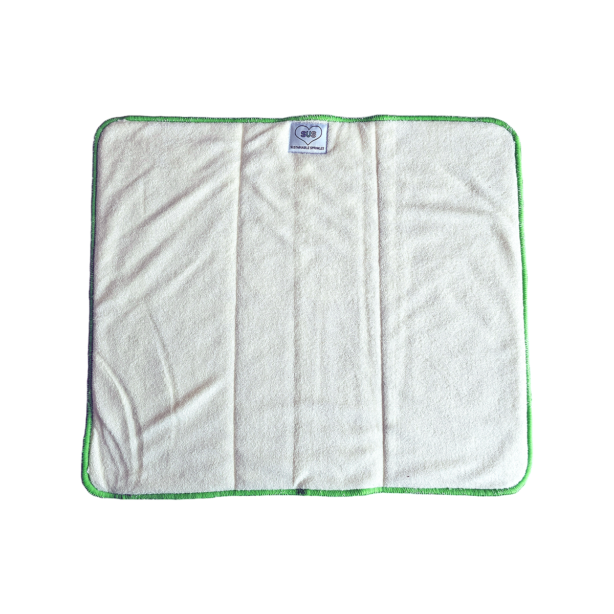 15 layer XL Bamboo Terry Trifold - Heavy to Super Heavy wetter Green Edge