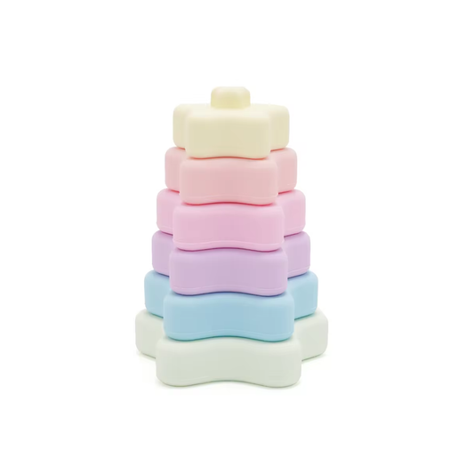 Silicone star stacker - pastel