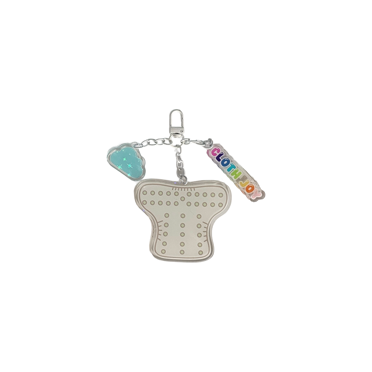 ✨ Diaper Sizing Snap Guide Keychain ✨ - Cloud White