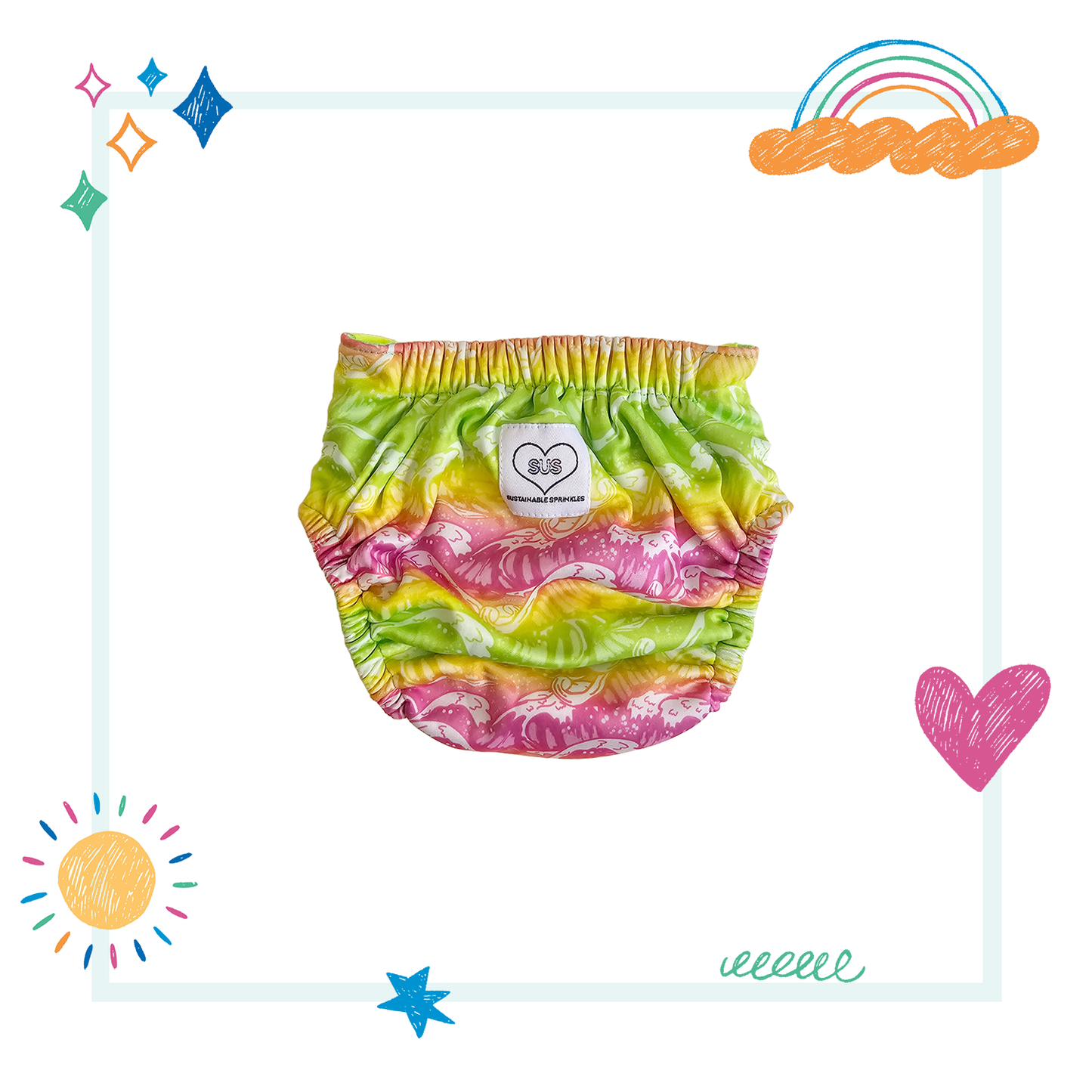 Midsize Splash and play swim bottoms - Neon Waves