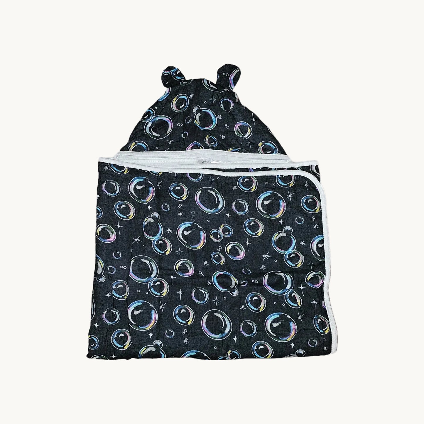 Cotton muslin hooded towel - Bubbles
