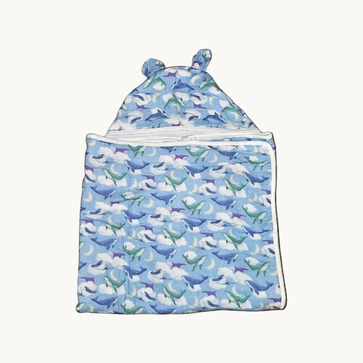 Cotton muslin hooded towel - Sea Dreams