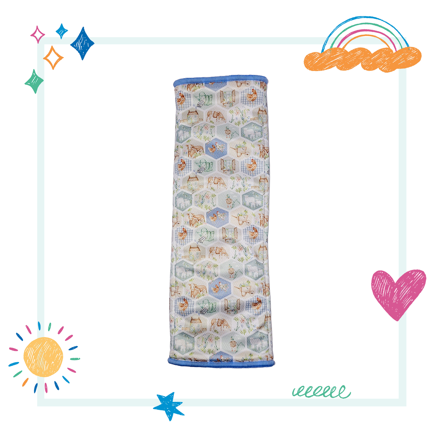 12 layer Midsize™ Bamboo Terry Trifold - Heavy wetter - Little Farm Print