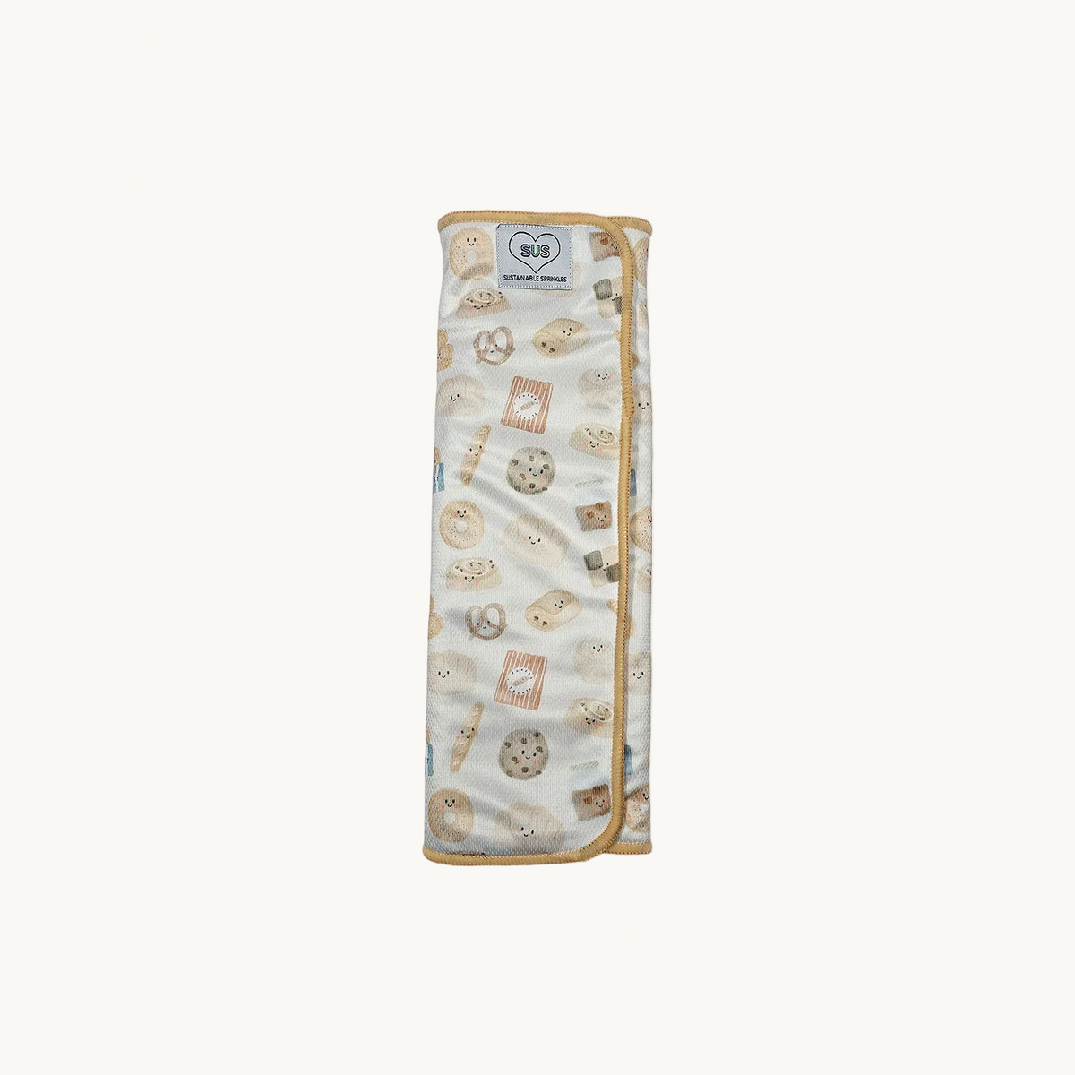 9 layer Midsize™ Bamboo Terry Trifold - Moderate Wetter - Baked with Love Print
