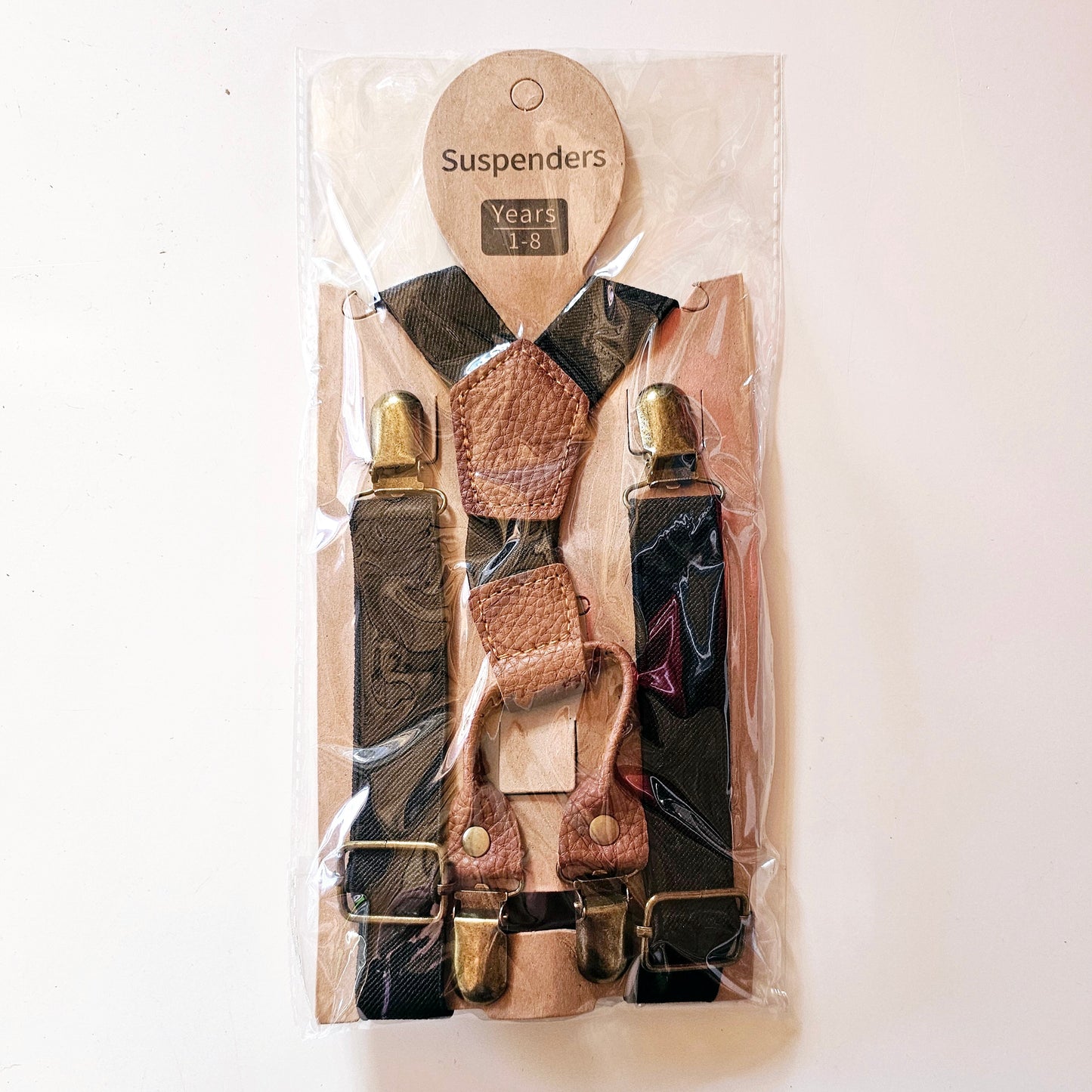 Suspender and bow tie set - Black