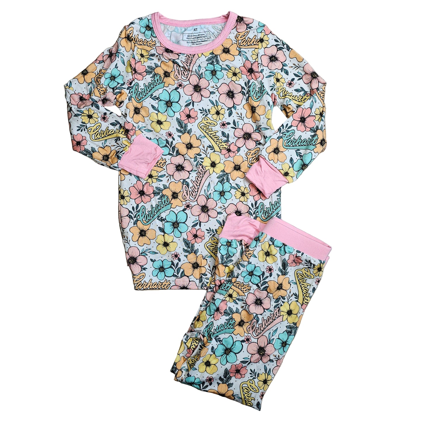 Bamboo kids pajama set - Carhart Girl size 4T