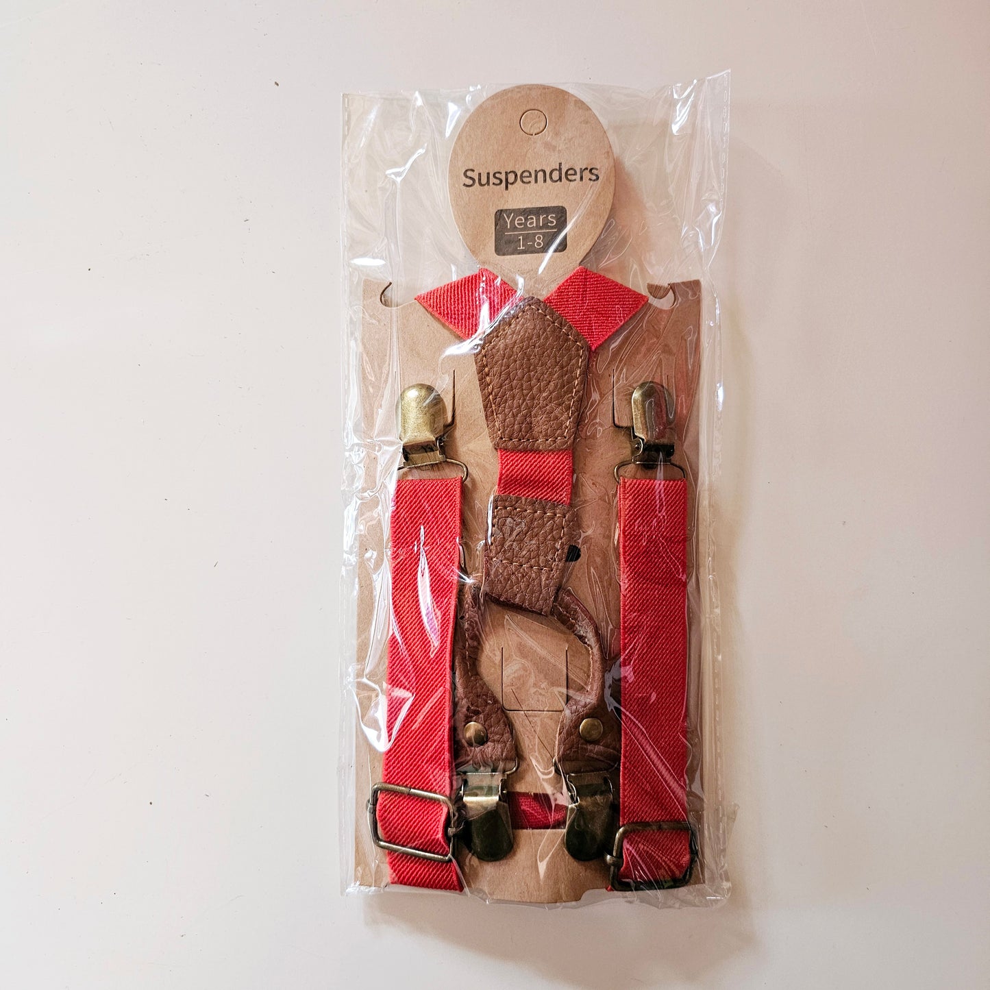 Suspender and bow tie set - Red