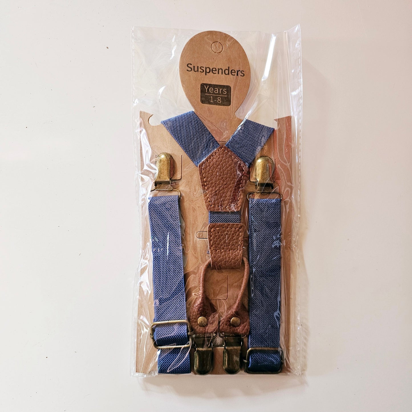Suspender and bow tie set - Blue