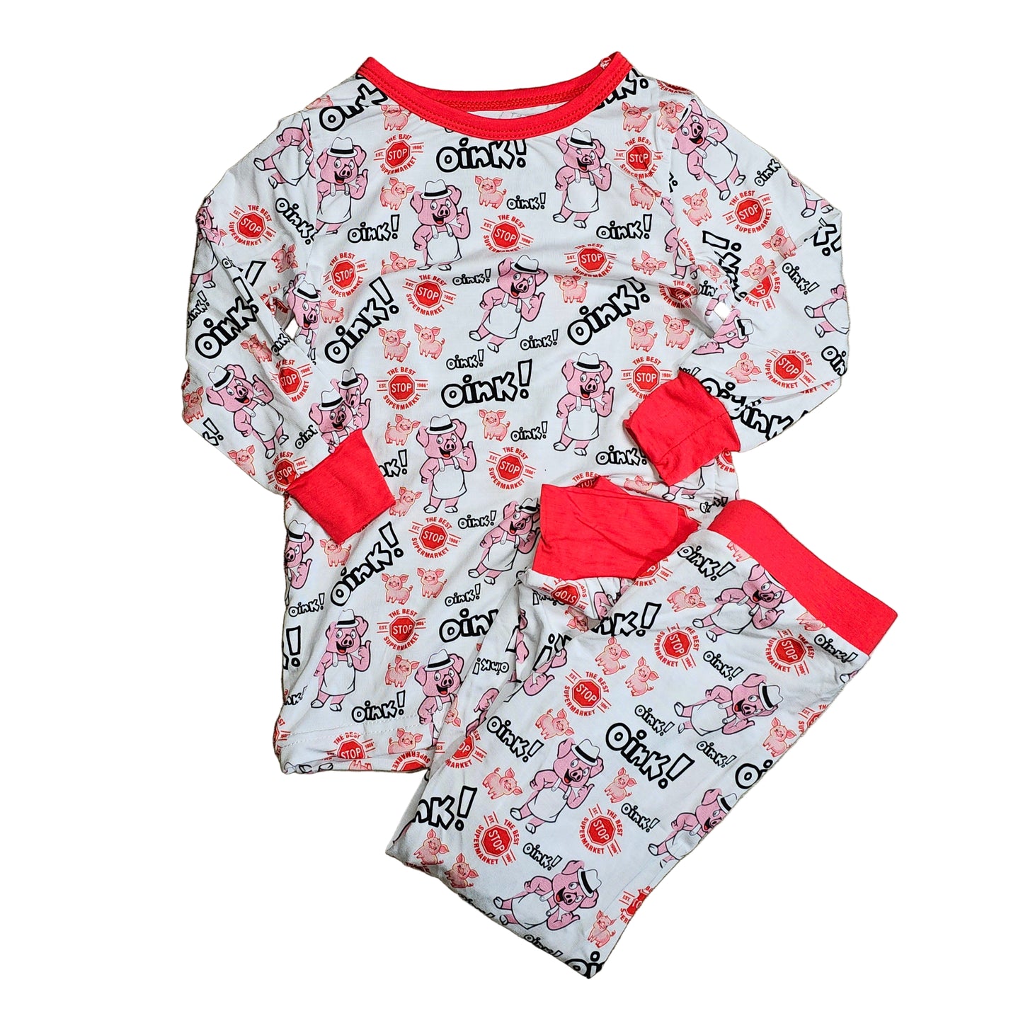 Bamboo kids pajama set - Oink Market size 3T