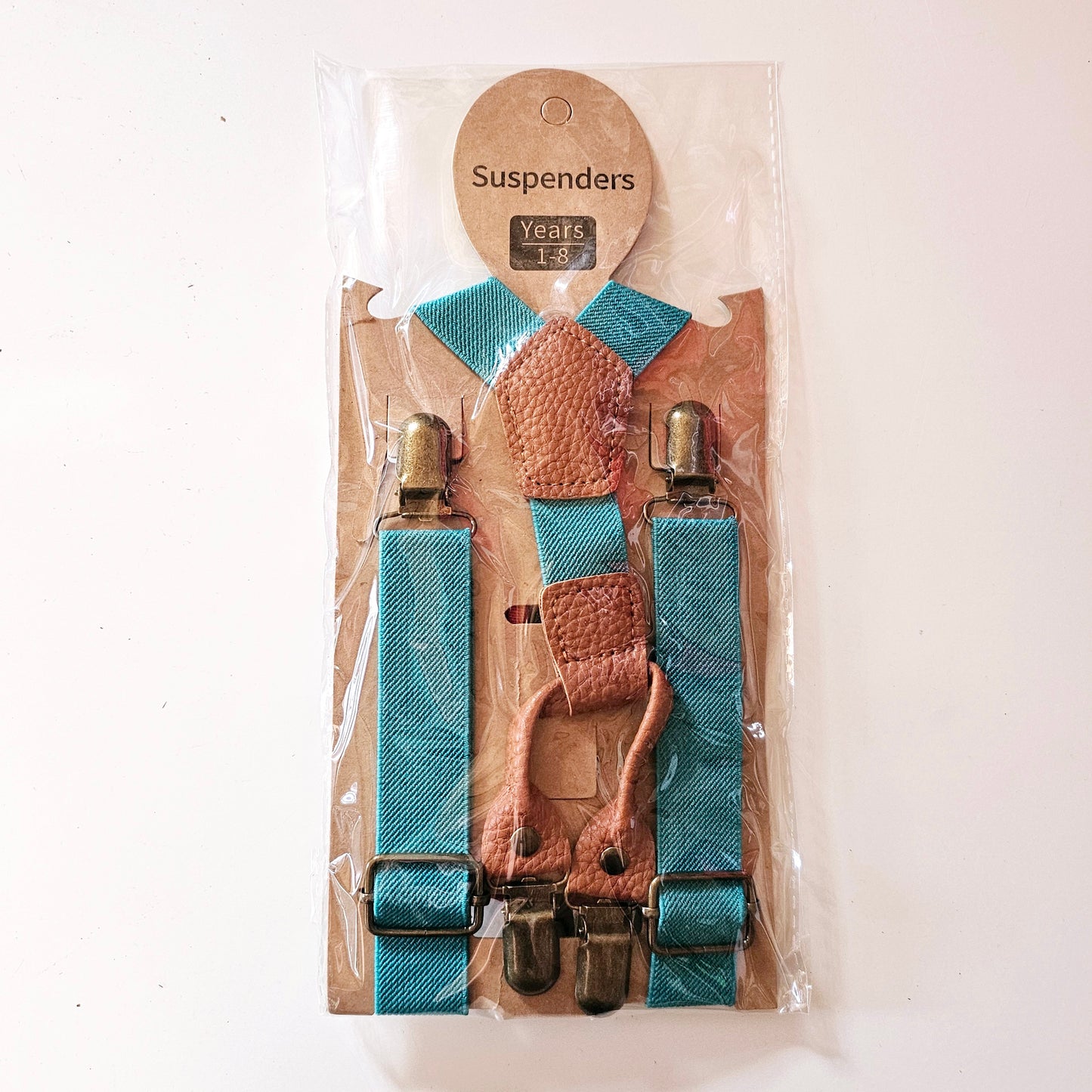 Suspender and bow tie set - Teal