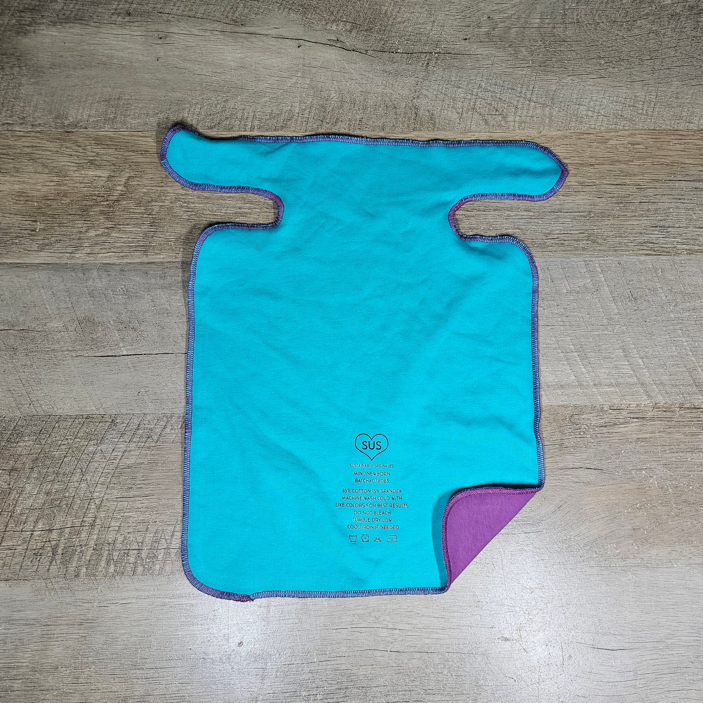 Newborn Pre-flat 2 layer cotton Spandex - purple/teal