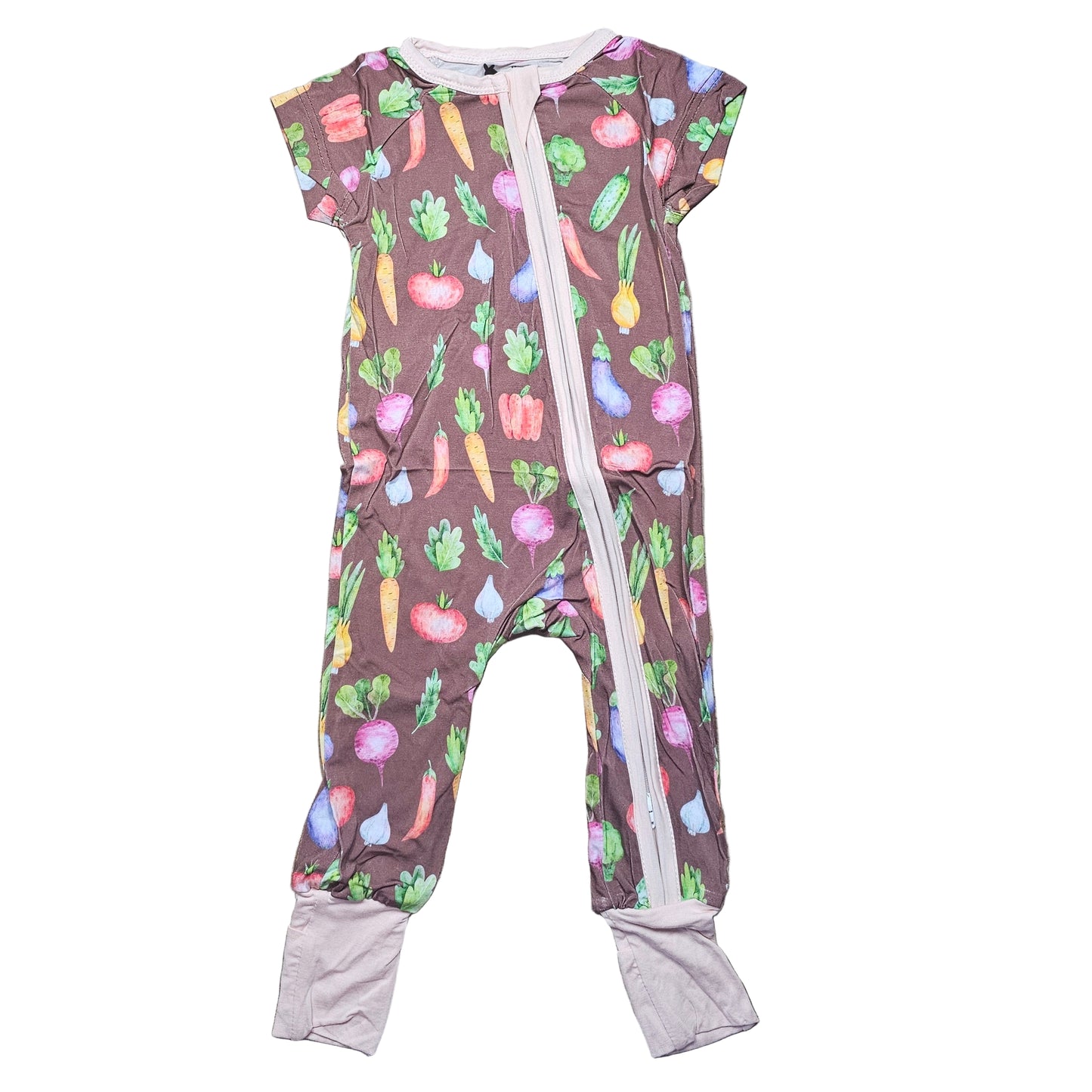 Brown Veggies bamboo kids zippy size 6-12M
