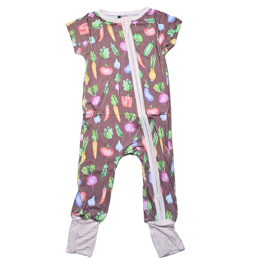 Brown Veggies bamboo kids zippy size 6-12M