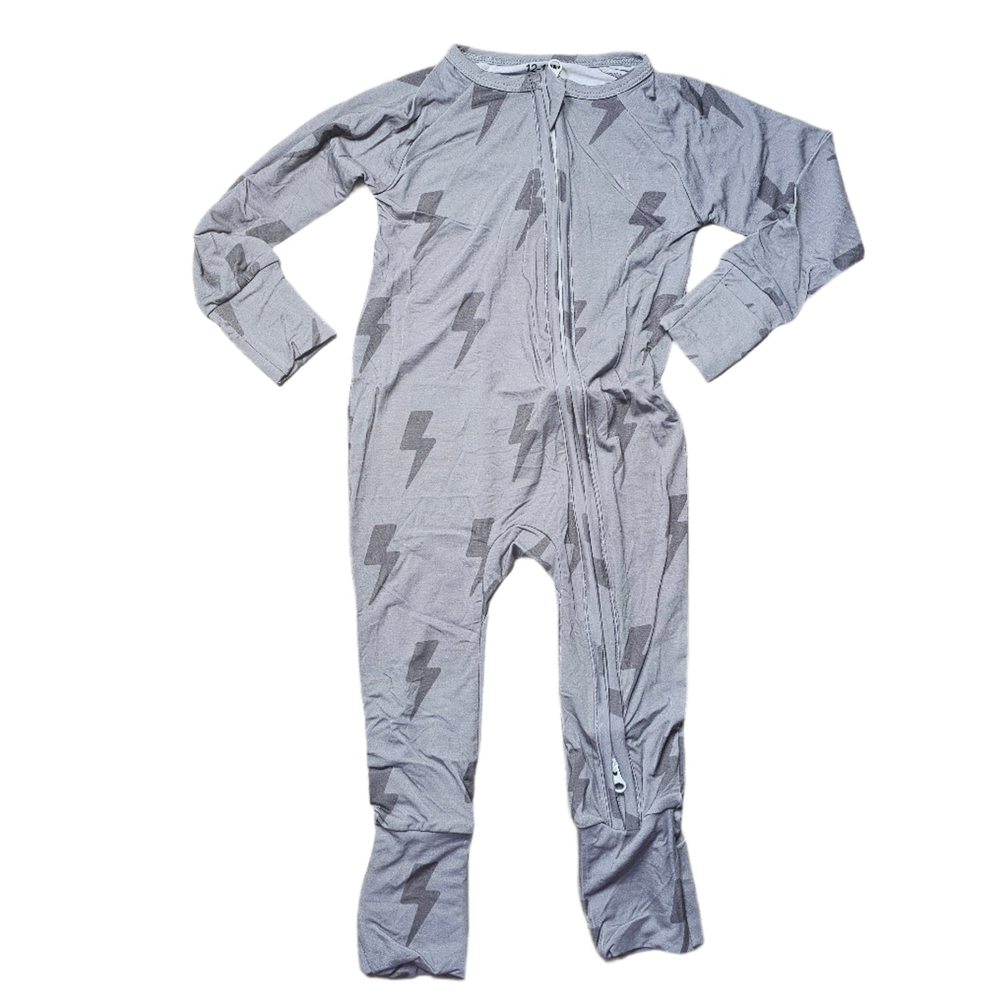 Gray Lightening bamboo zippy 3-6M