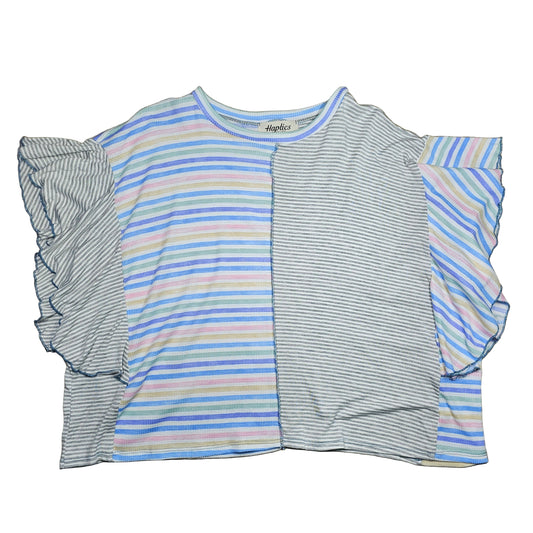 STRIPED RUFFLE TOP women's size S