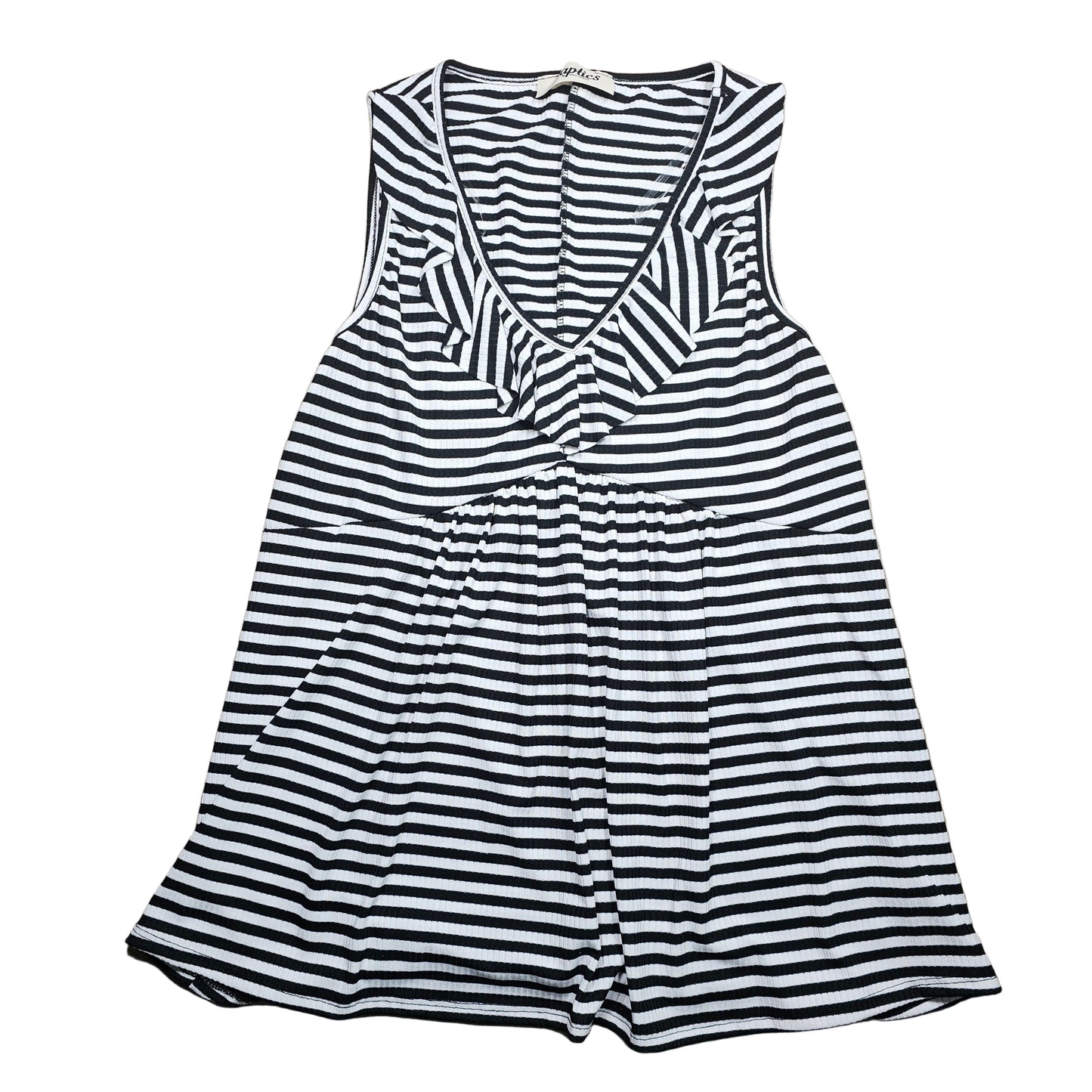 STRIPED RUFFLE TOP women's size L