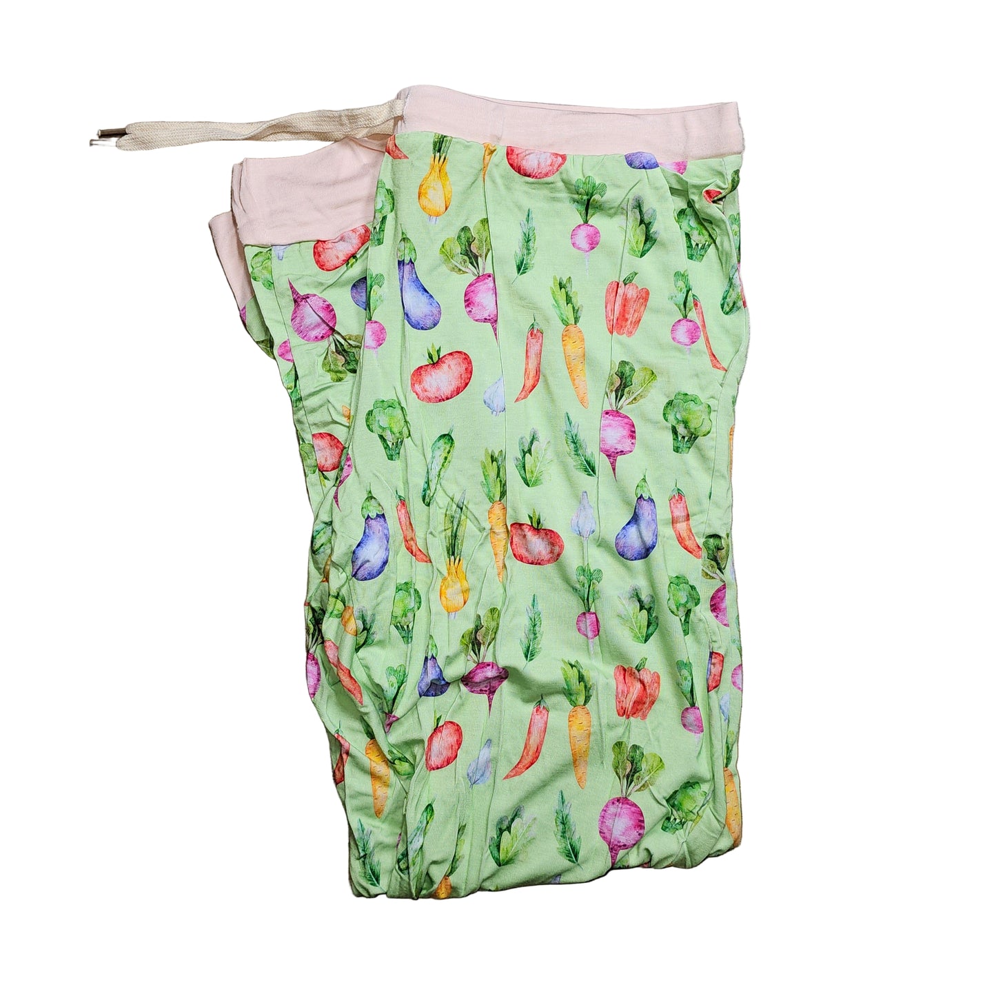 Bray bamboo Adult pajama pants women's L - Green Veggies