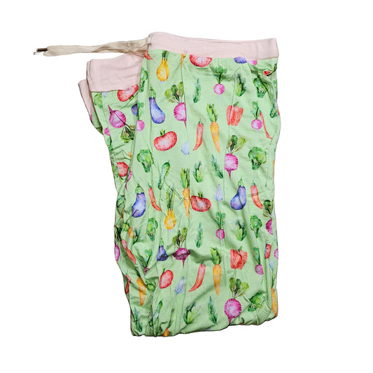 Bray bamboo Adult pajama pants women's L - Green Veggies