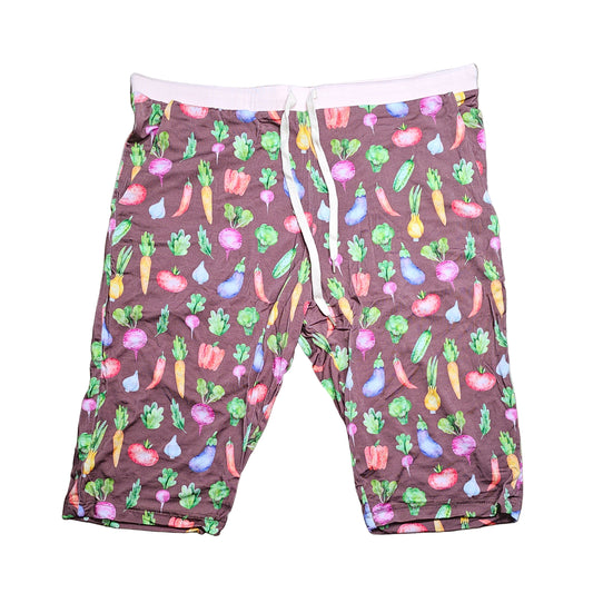 Bray bamboo Adult pajama shorts women's L - Brown Veggies