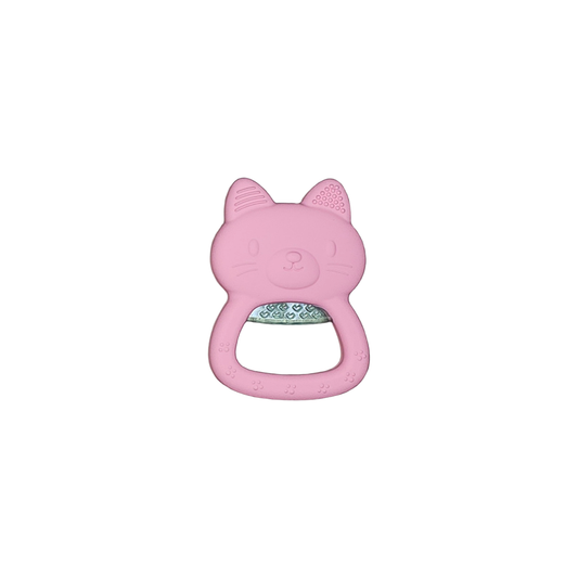 Silicone Freezable Kitty Teether - Pink