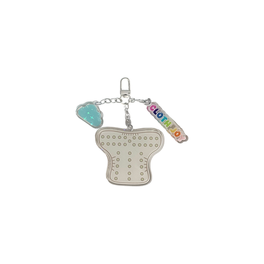 ✨ Diaper Sizing Snap Guide Keychain ✨ - Cloud White
