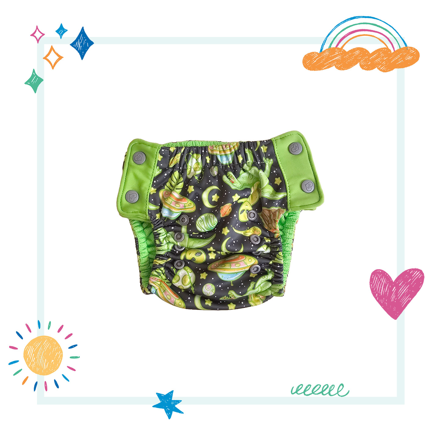 Midsize Splash and play swim bottoms - Space Dinos