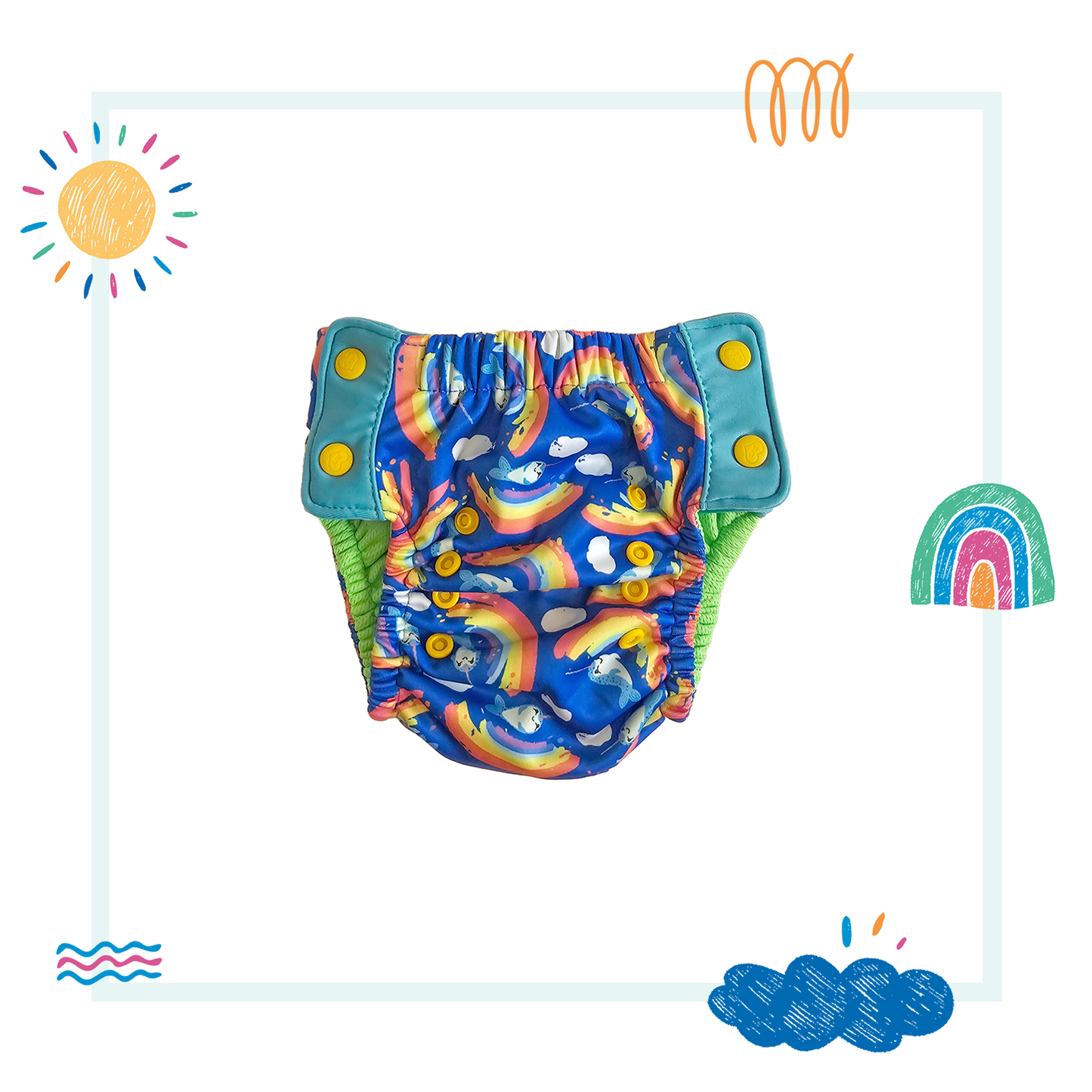 Midsize Splash and play swim bottoms - Unicorn of the Sea