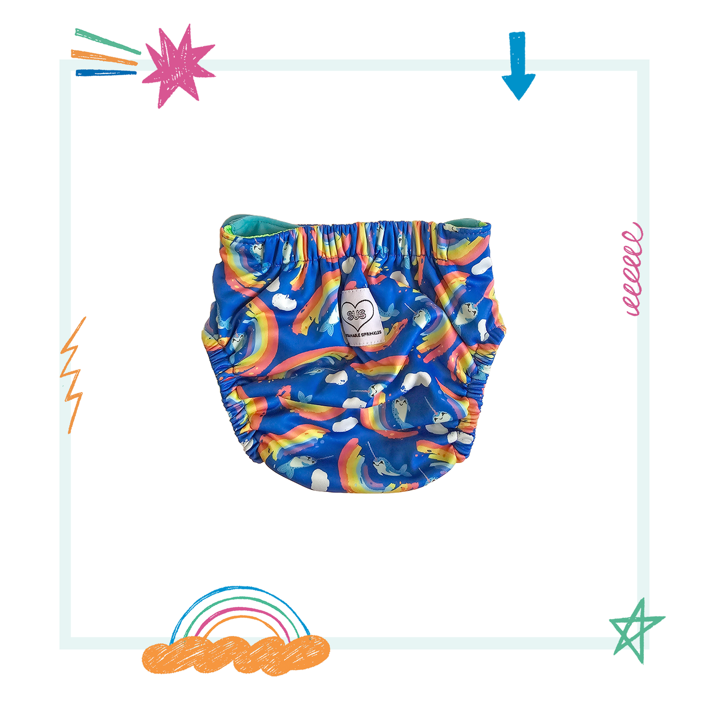 Midsize Splash and play swim bottoms - Unicorn of the Sea