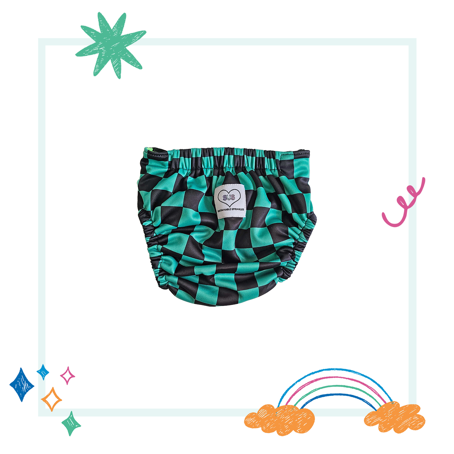 Midsize Splash and play swim bottoms - Checkerboard