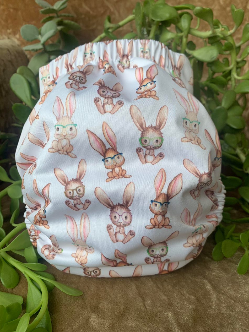 Cloth Bèbè - Cover and 2 Snap in Inserts - Smart Bunny