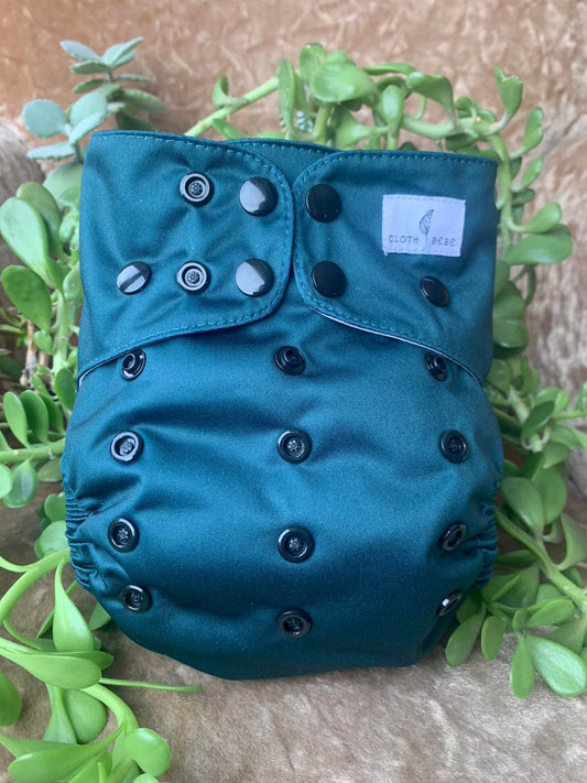 Cloth Bèbè - Cover and 2 Snap in Inserts - Dark Teal