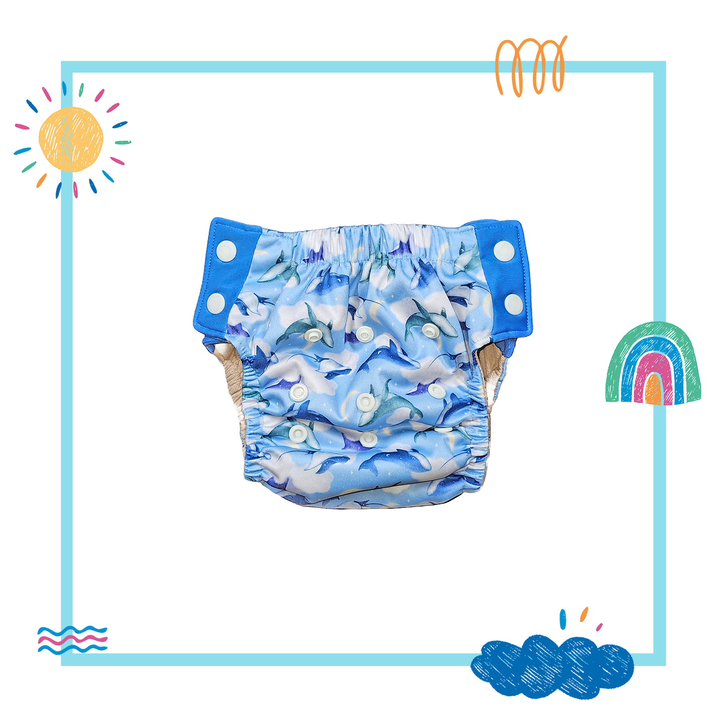 🌟Little Dipper Adjustable Training Briefs - Sea Dreams
