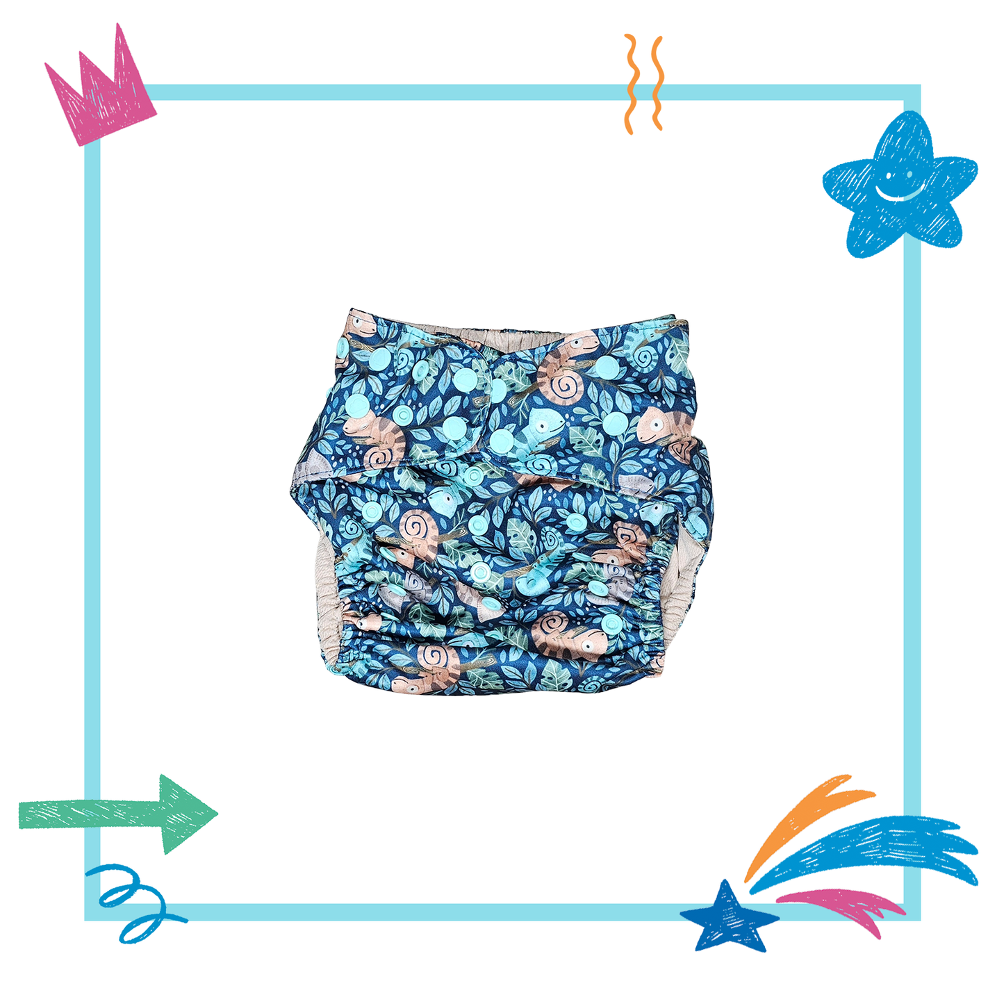 🌟 Midsize™ Stargazer Pocket Diaper - I'M NOT A GECKO