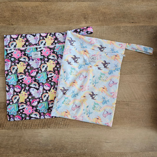 Medium wet bag bundle - Neon nostalgia & Eeveloutions