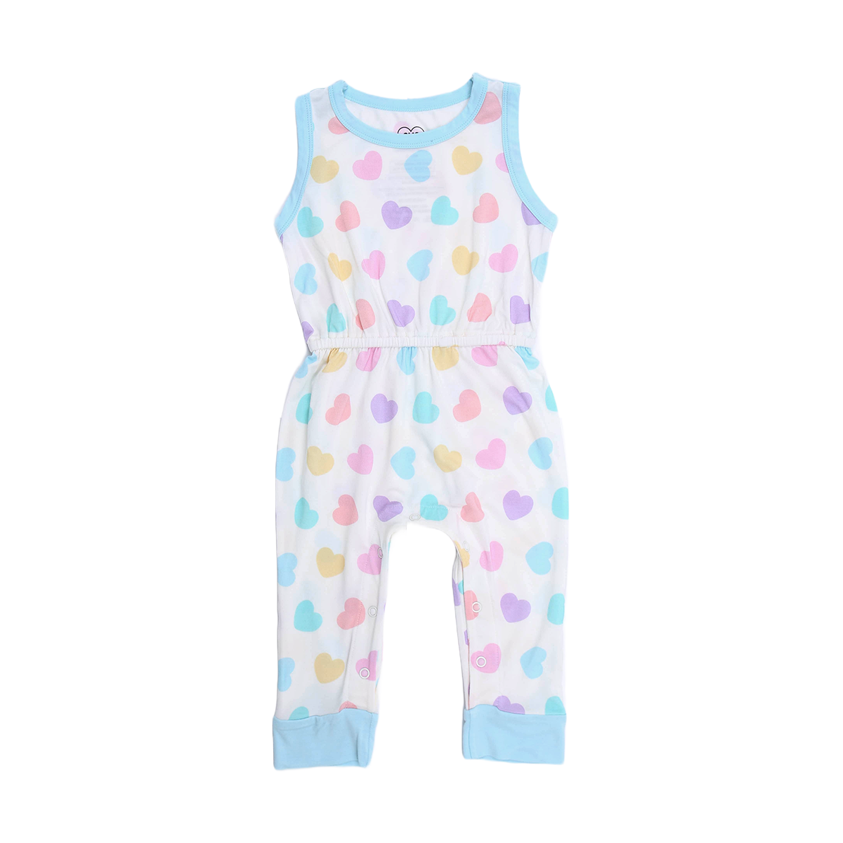 Bamboo Sleeveless romper - Sweet Hearts Pink